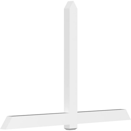 Ekena Millwork Eugene Architectural Grade PVC Gable Bracket, 96"W x 64"H x 4"D x 6"F, 16/12 Pitch GBP096X64X0406EUG00